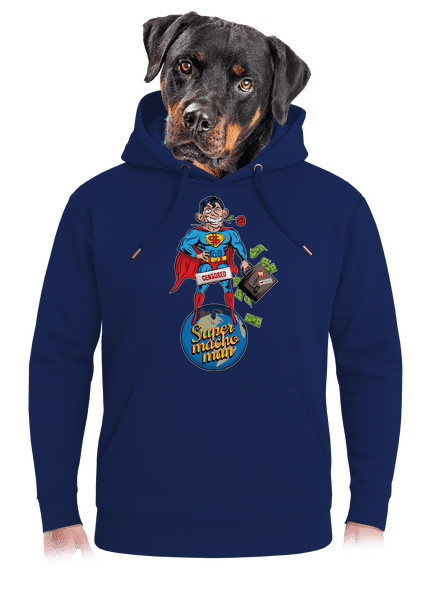 Supermachoman unisex prémium pulóver Navy