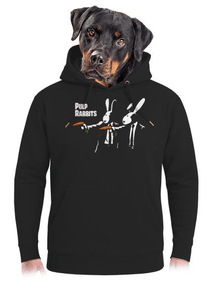 Pulp Rabbits unisex prémium pulóver Dark Black
