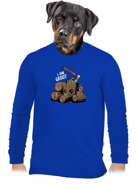 I Am Groot férfi hosszú ujjú póló Royal Blue