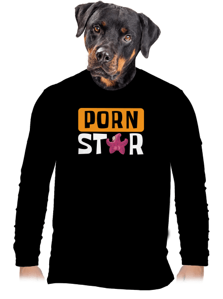 Porn star férfi hosszú ujjú póló Black
