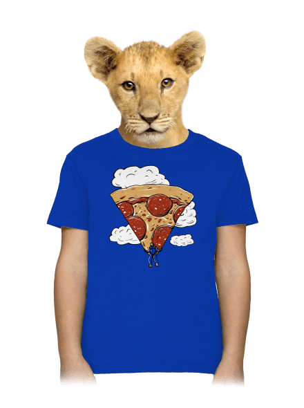 Pizza ejtőernyős gyerek póló Royal Blue