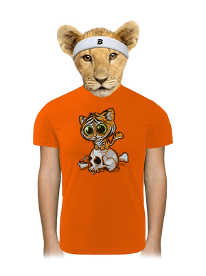 Tigriskölyök gyerek sport póló Neon Orange