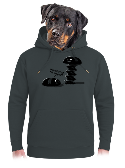 Felhúzva unisex prémium pulóver Charcoal