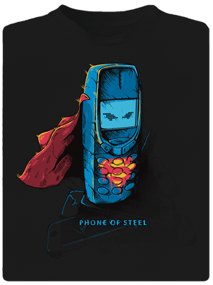 Mobiltelefon acélból gyerek sport póló Black