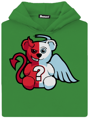 Angyal vagy ördög gyerek kenguruzsebes pulóver Kelly Green AWD