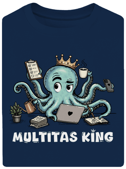 Multitas king unisex túlméretezett póló Midnight Blue