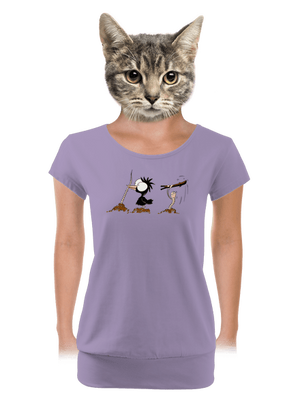 Vigyázz melyik végét fogod női póló elasztikus alsó szegéllyel Lavender