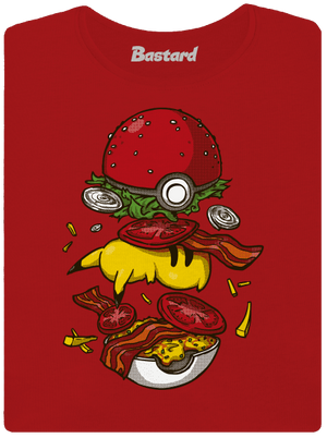 Pokémon burger prémium női póló Red Mal