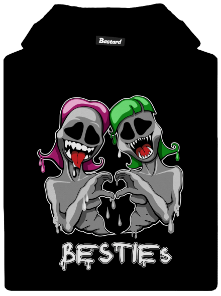 Besties gyerek kenguruzsebes pulóver Black