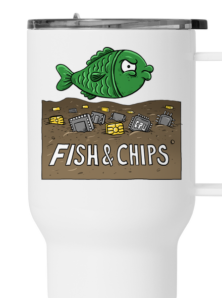 Fish and IT chips termosz bögre White