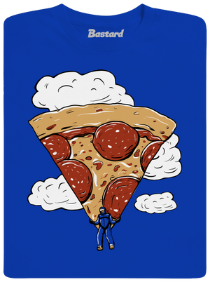 Pizza ejtőernyős férfi hosszú ujjú póló Royal Blue