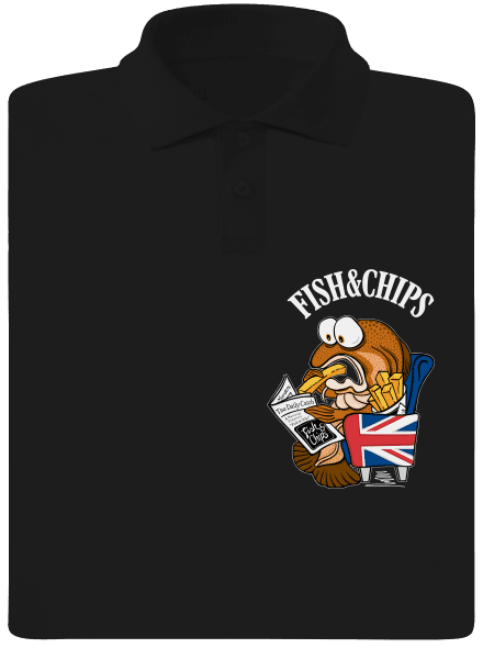 Fish and chips férfi pólóingek Black