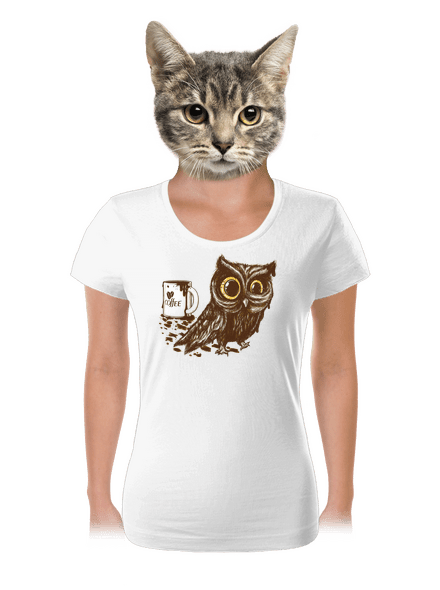 Koffeinfüggő bagoly női póló White