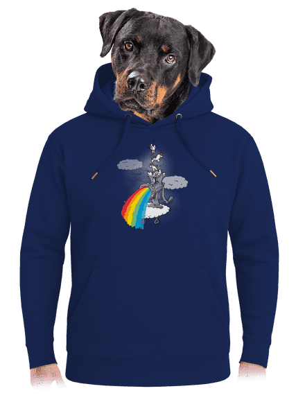 Hogyan készül a szivárvány unisex prémium pulóver Navy