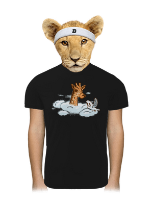 Zsiráf a felhőkben gyerek sport póló Black