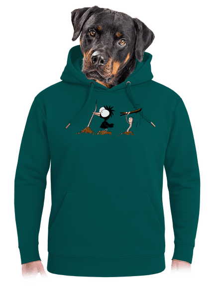 Vigyázz melyik végét fogod unisex prémium pulóver Emerald Green