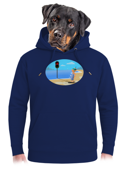 Biztonságos úszás unisex prémium pulóver Navy