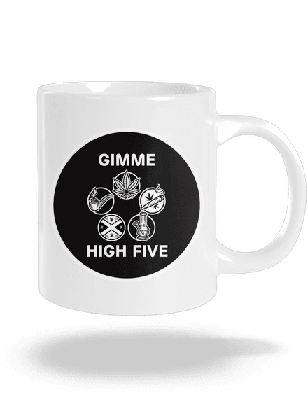 Gimme high five nagy bögre White