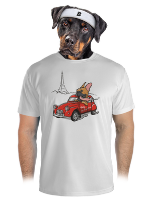 Francia buldog férfi sportpóló White