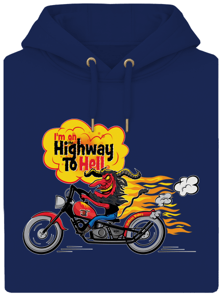 Highway to hell unisex prémium pulóver Navy