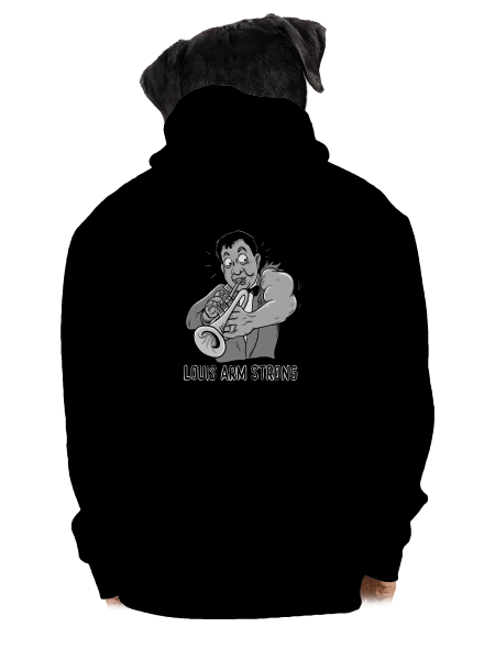 Louis Armstrong cipzáras férfi pulóver Black