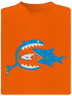 Halak gyerek sport póló Neon Orange