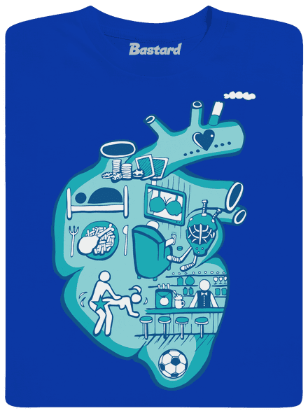 Érte dobog a szív férfi póló Royal Blue