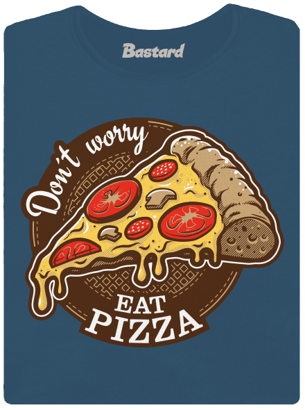 Pizza prémium női póló Petrol Blue