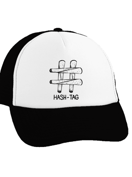 Hash tag teherautós sapka Black cap