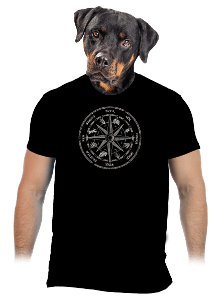 Alkoholos iránytű férfi póló Black