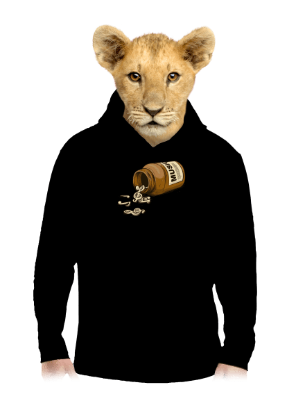 Music Pills gyerek kenguruzsebes pulóver Black