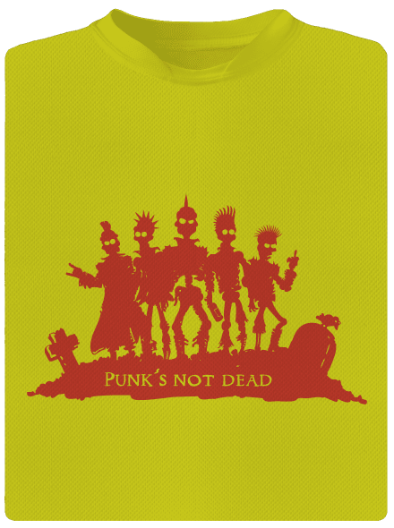 Punks not dead! férfi sportpóló Neon Yellow