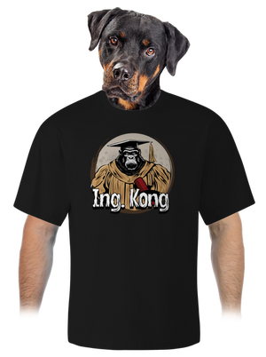 Ing. Kong unisex túlméretezett póló Black