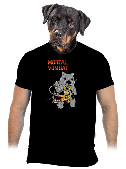 Mortal Vombat férfi póló Black