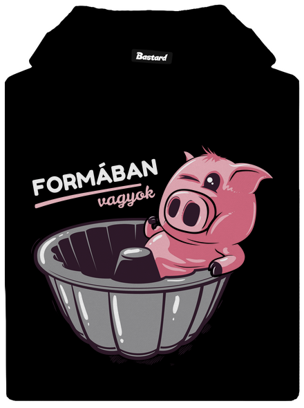 Formában női kenguruzsebes pulóver Black