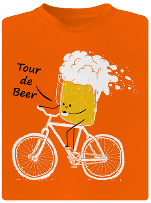 Tour de beer férfi sportpóló Neon Orange