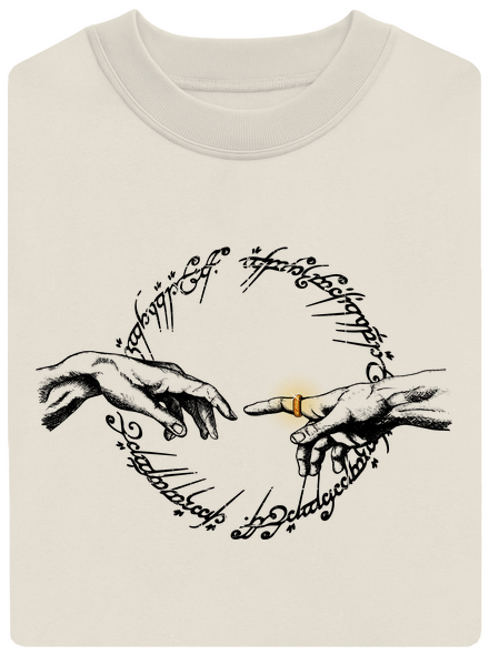 God of ring unisex crewneck Off White