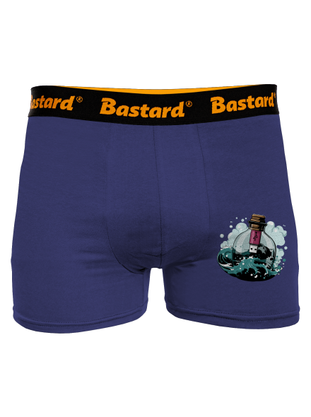 USB üzenet egy üvegben boxeralsó Blue Navy