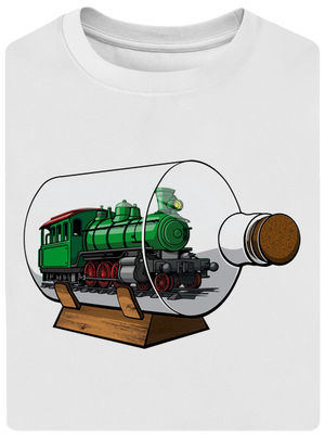 Mozdony egy palackban unisex túlméretezett póló White