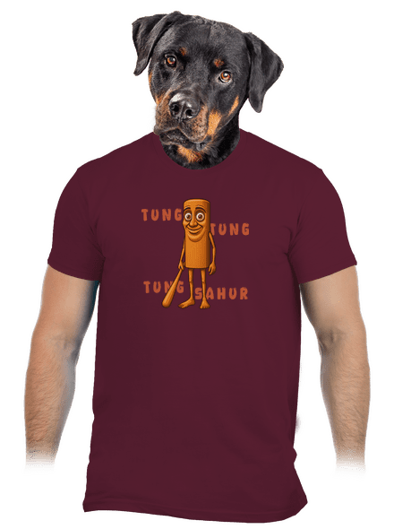 Tung Tung Tung Sahur – Italian Brainrot férfi póló Burgundy