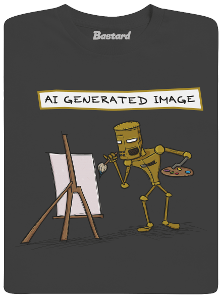 AI generated image férfi hosszú ujjú póló Dark Grey