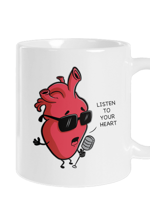 Listen to your heart hagyományos bögre White