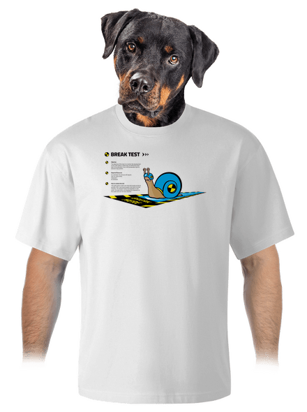 Snail test unisex túlméretezett póló White