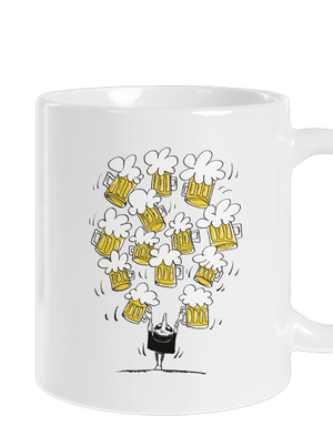 Boldog sörivó hagyományos bögre White