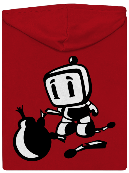 Bomberman cipzáras férfi pulóver Red