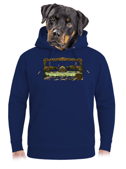 Az utolsó vacsora unisex prémium pulóver Navy