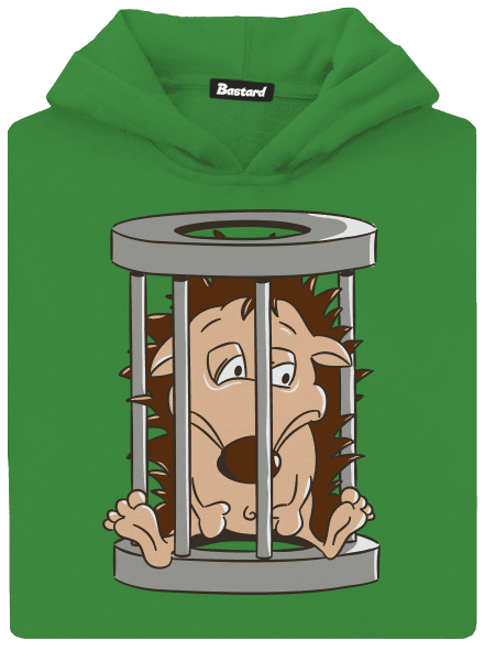 Sün a ketrecben gyerek kenguruzsebes pulóver Kelly Green AWD