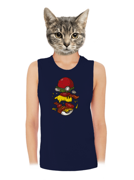 Pokémon burger női bővített trikó Navy