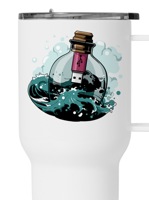USB üzenet egy üvegben termosz bögre White