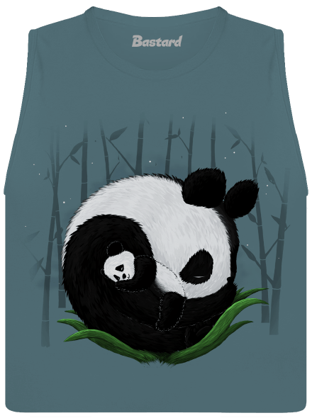 Két alvó panda női bővített trikó Heather Deep Teal